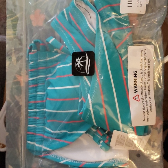 Cupshe Blue Striped Triangle Low Rise Bikini Size Small - Picture 7 of 13